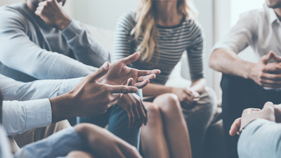 Group of people sitting together