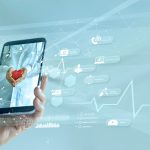 Healthcare, Doctor online and virtual hospital concept, Diagnostics and online medical consultation on smartphone, Communication with patient on network, Innovative and medical technology.