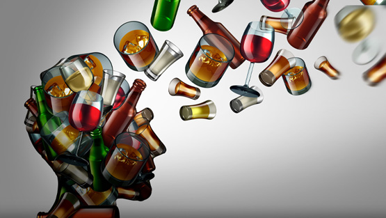alcohol mind concept image