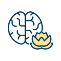 icon depicts a simplified brain next to a lotus flower