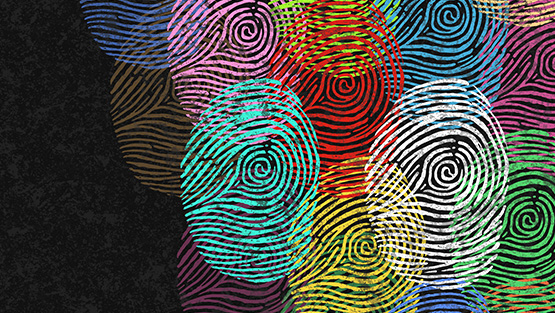 finger prints in different colors