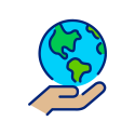 hand holding the earth icon