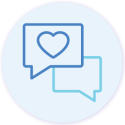 Chat box icon with heart