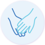 Two hands touch icon