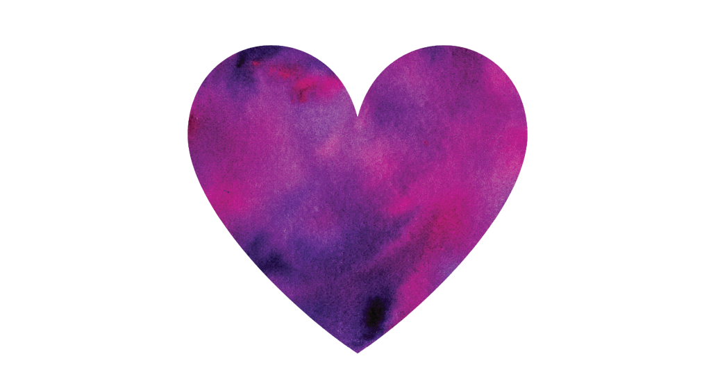 Watercolor purple heart