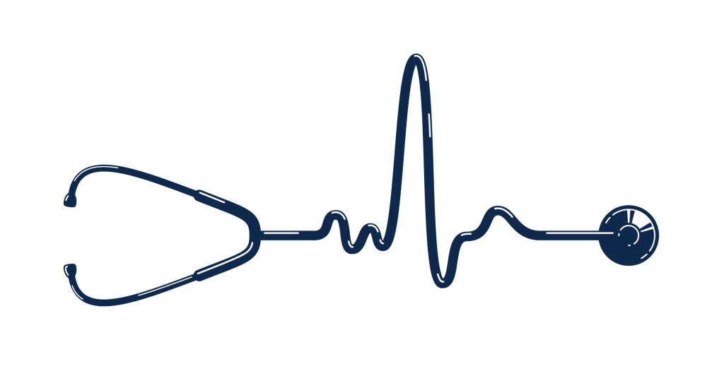 Stethoscope heart beat.