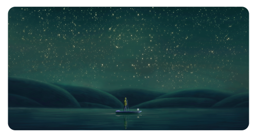 Person on boat in lake during twilight hours.