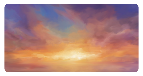 Gorgeous watercolor rainbow sunset clouds.