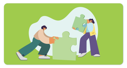 Putting puzzle pieces together.