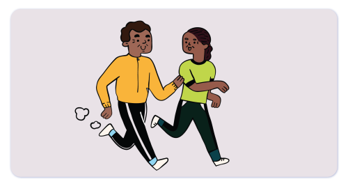 Two older black folks running.