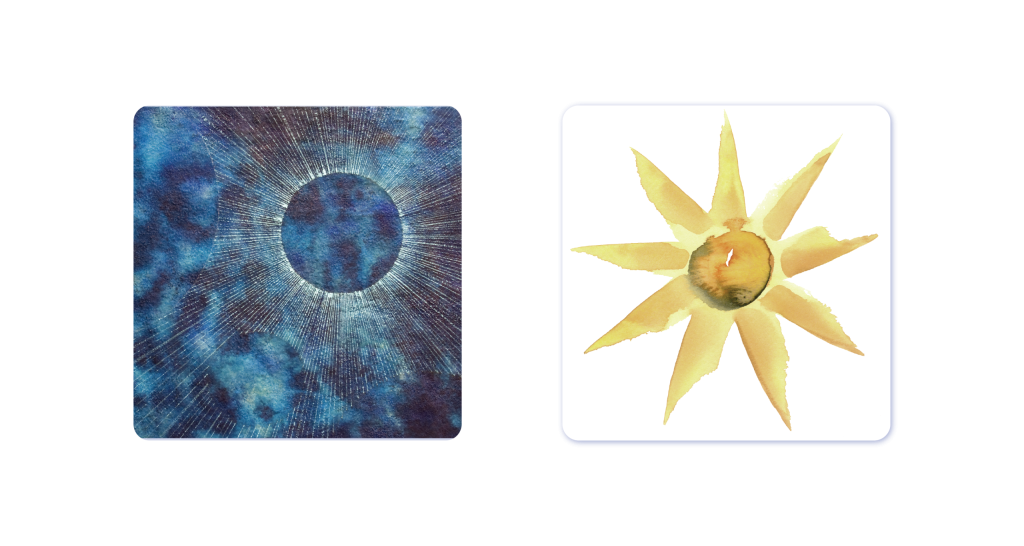 Sun and moon iconography.