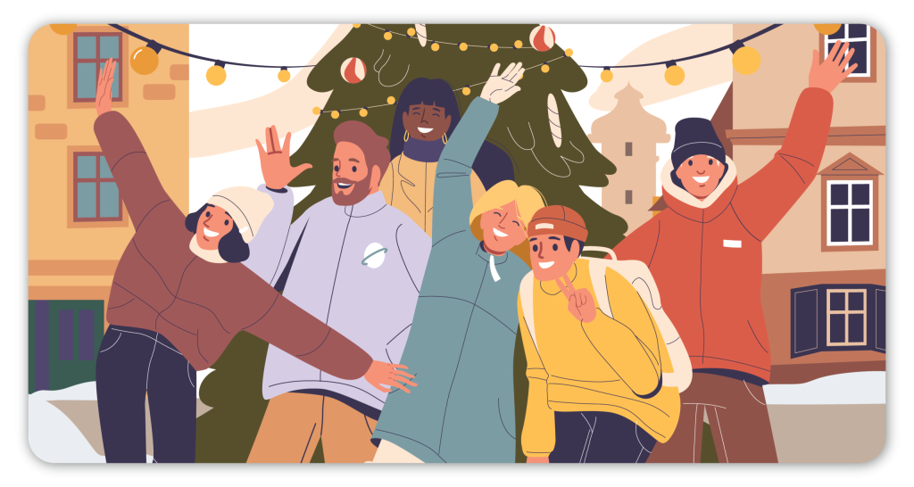 Friends during the holiday.