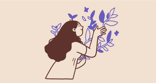 self-growth shown as plants growing