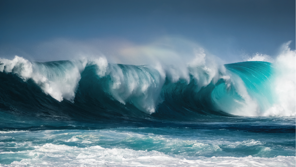 Intense storm waves rolling in.