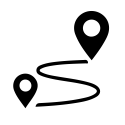 icon of two points that are far away from each other