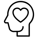 head with heart inside of it symbol