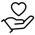 hand holding heart symbol