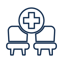 Waiting room hospital icon.