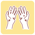 Clammy hands.