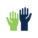 Uplifting hands icon.