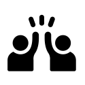 two people high-fiving icon